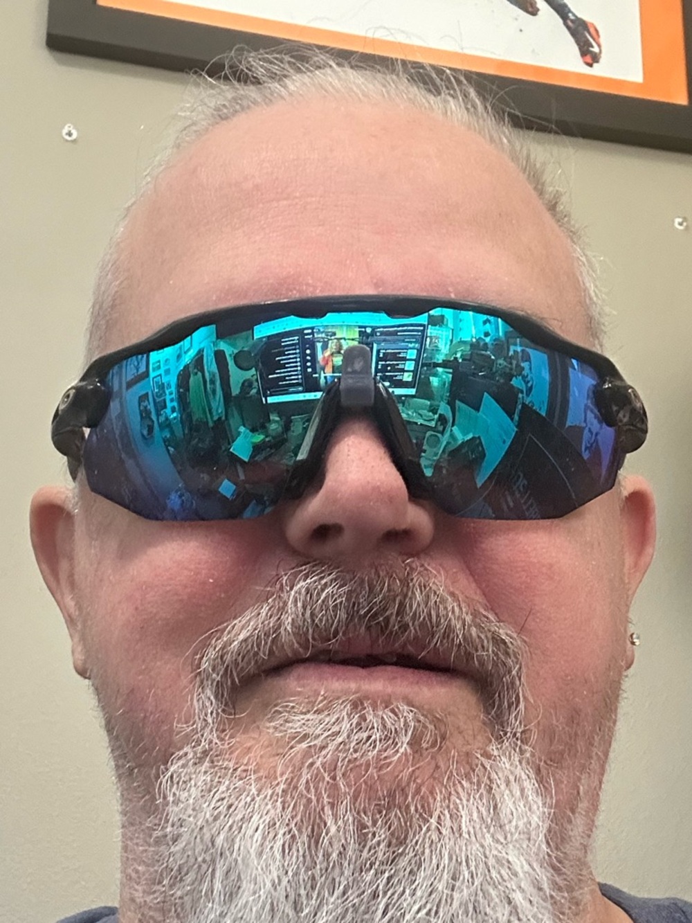 Oakley Radar EV Path Sunglasses Polished White Frame with Sapphire Iridium Lens